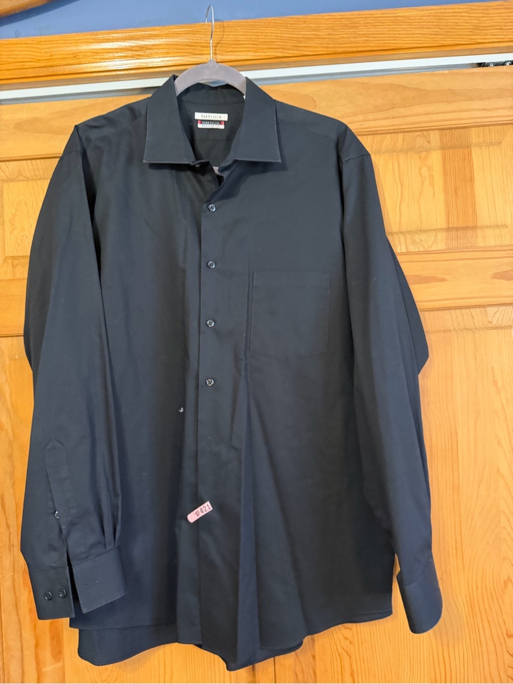 Van Heusen Black Men's Dress Shirt - Classic Button Front